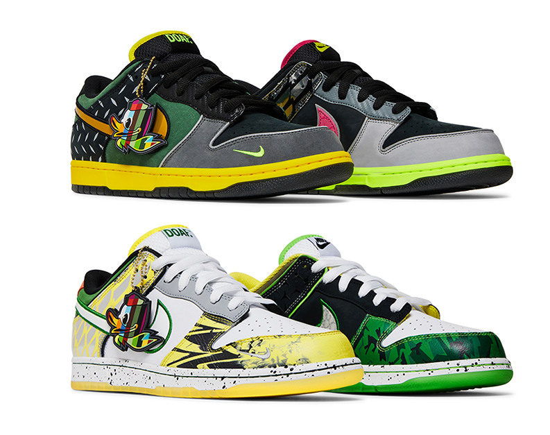 Home and Away Nike Dunks for University of Oregon